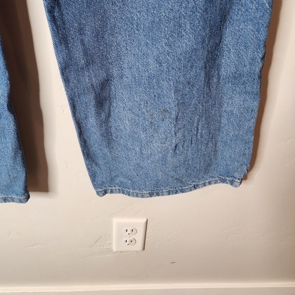 NA-KD Organic Cotton Wide Leg Faded Denim Jeans Size 40 - Picture 3 of 8